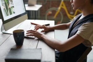 woman on computer